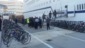 350 Cyclists Disembarked from a Cruise Ship at Vrulje Pier in Šibenik