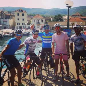Photo with IVAN BASSO - two times GIRO D’ITALIA WINNER in Jelsa shooting a promotional video about cycling in Hvar